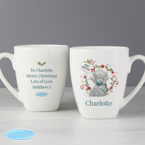 Personalised Me to You Blue Scarf Christmas Latte Mug Extra Image 3